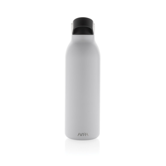 Bouteille publicitaire d'eau 500ml fliptop en acier inoxydable recyclé RCS Avira Ara