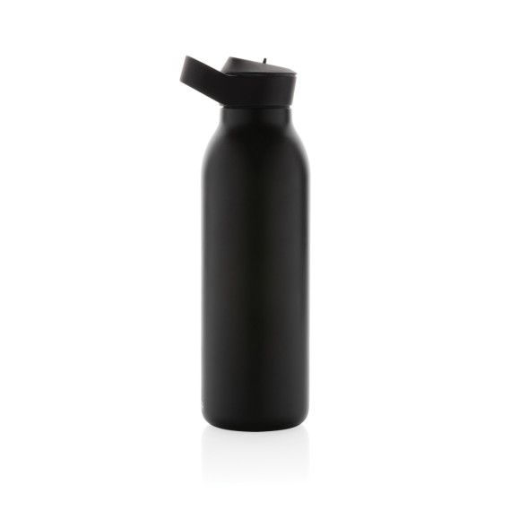 Bouteille publicitaire d'eau 500ml fliptop en acier inoxydable recyclé RCS Avira Ara