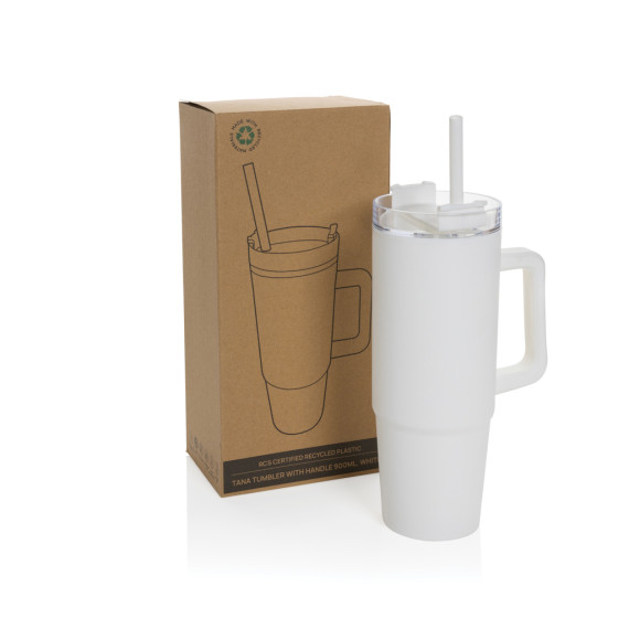 Mug publicitaire 900ml avec poignée en plastique recyclé RCS Tana