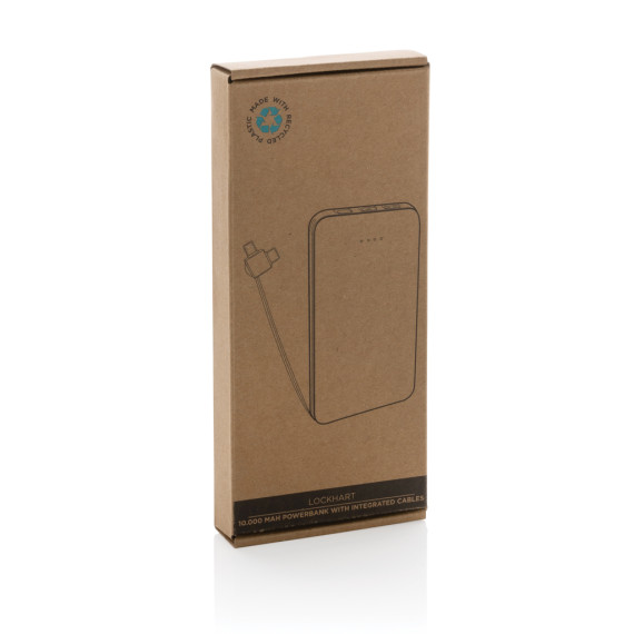 Powerbank publicitaire 10.000 mAh en plastique recyclé RCS Lockhart