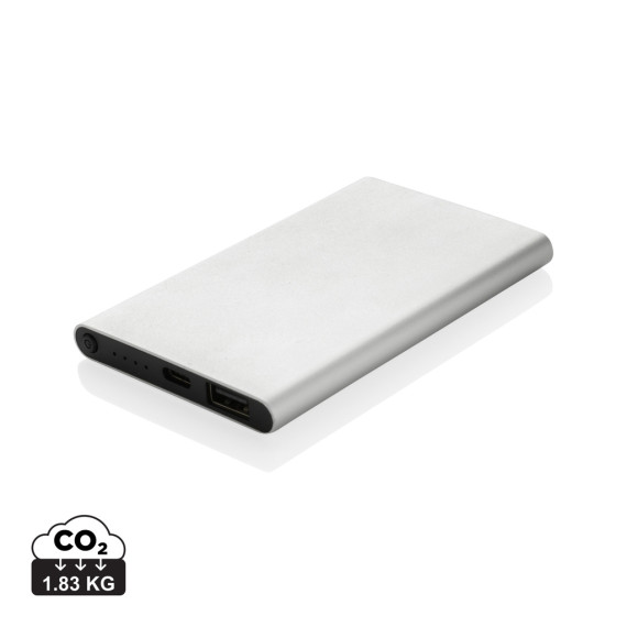 Powerbank publicitaire 4000mAh en plastique recyclé/aluminium RCS