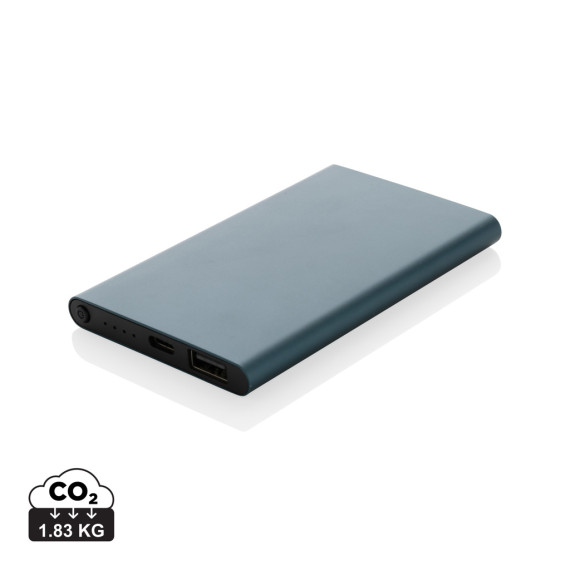 Powerbank publicitaire 4000mAh en plastique recyclé/aluminium RCS