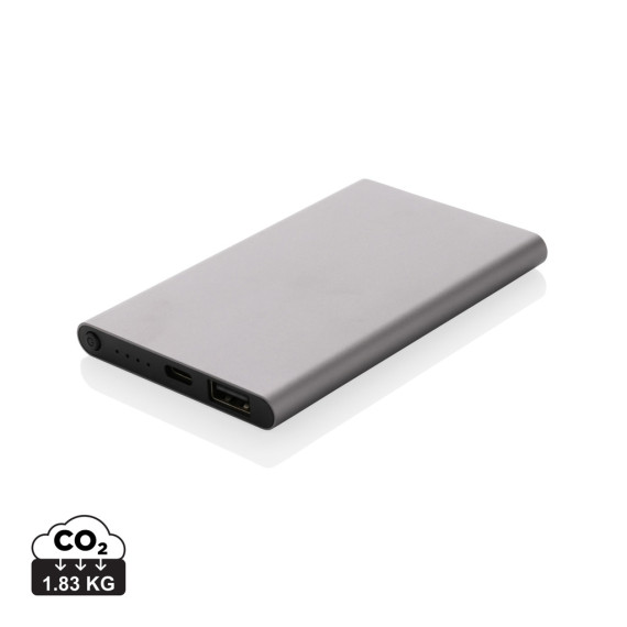 Powerbank publicitaire 4000mAh en plastique recyclé/aluminium RCS