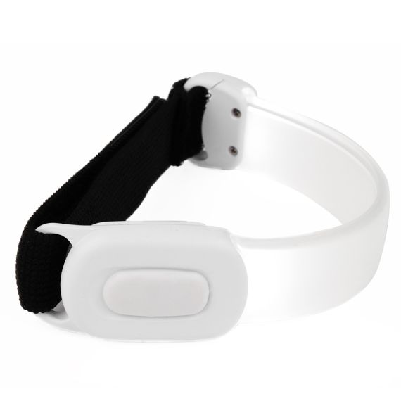 Bracelet publicitaire lumineux blanc rechargeable