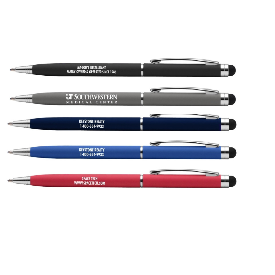 Stylo stylet personnalisé quadrichromie express Goldstar® Minnelli soft touch