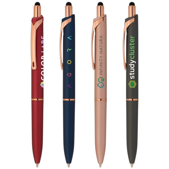 Stylo publicitaire à bille et stylet Goldstar® Iris Rose Gold