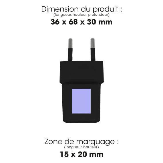 Chargeur prise USB-C publicitaire 30W Nano fabriqué en France