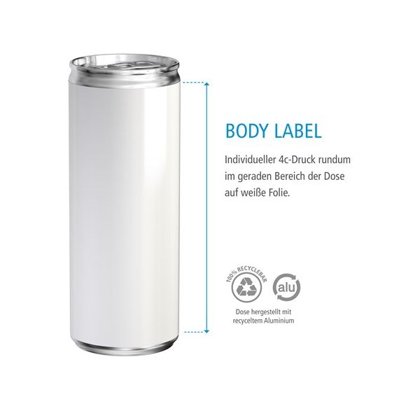 Canette personnalisable aluminium Energy drink 100 % recyclable250 ml Fabriqué en Europe