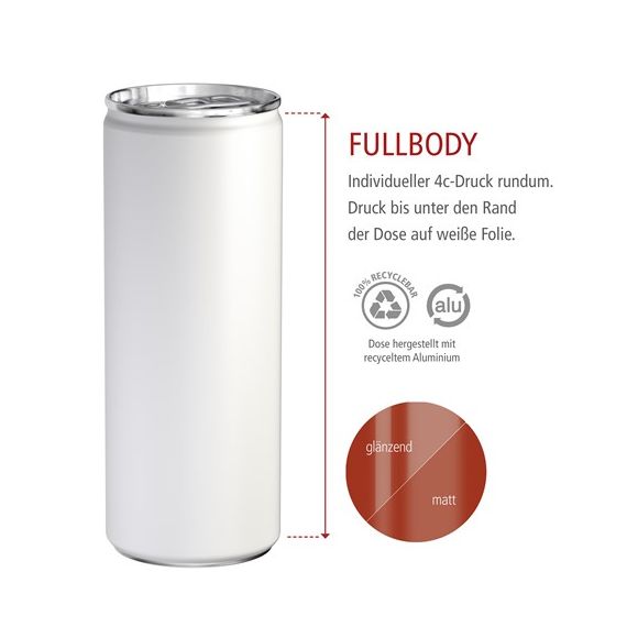 Canette personnalisable aluminium Energy drink 100 % recyclable250 ml Fabriqué en Europe