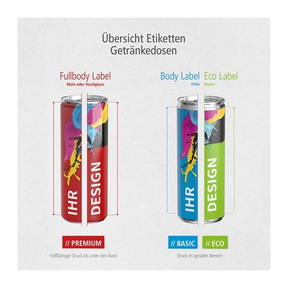 Canette personnalisable aluminium Energy drink 100 % recyclable250 ml Fabriqué en Europe