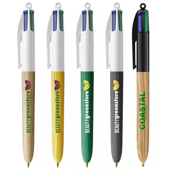 Stylo 4 couleurs publicitaire fabriqué en France BIC® Wood Style Effet bois