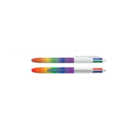 Stylo BIC 4 couleurs personnailsé arc en ciel Rainbow fabriqué en France