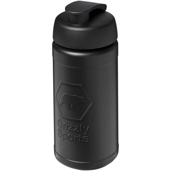 Bouteille publicitaire de sport Baseline Rise de 500 ml recyclée avec couvercle rabattable