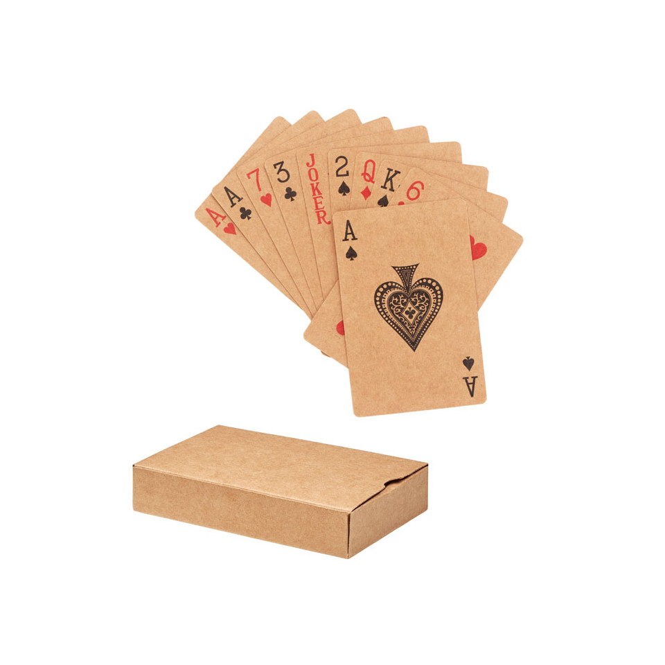 Jeu de cartes publicitaire en papier recyclé avec boîte carton personnalisable