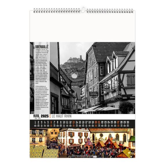 Calendrier publicitaire 13 feuillets Paysage et Patrimoine France grand