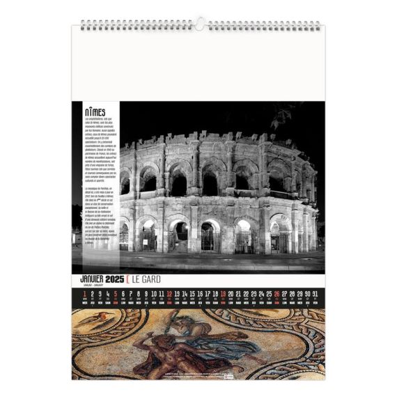 Calendrier publicitaire 13 feuillets Paysage et Patrimoine France grand