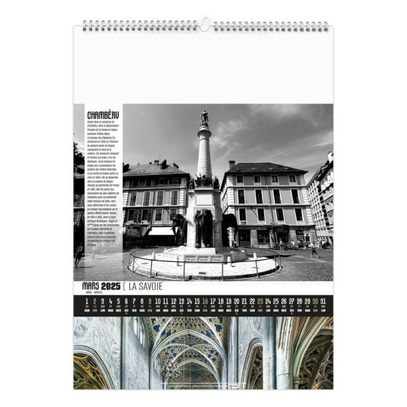 Calendrier publicitaire 13 feuillets Paysage et Patrimoine France grand