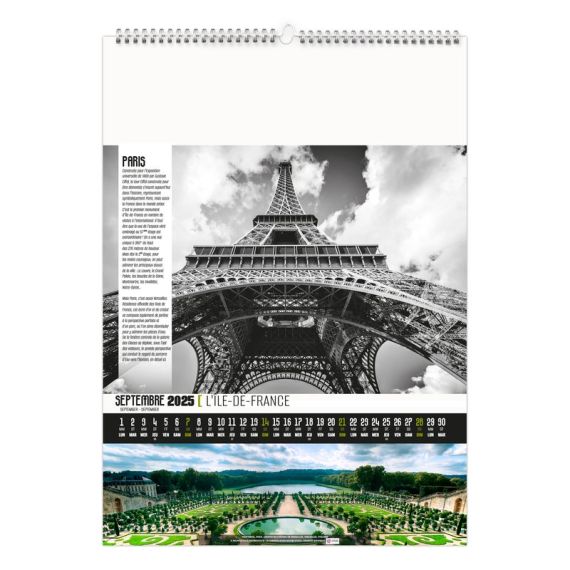 Calendrier publicitaire 13 feuillets Paysage et Patrimoine France grand