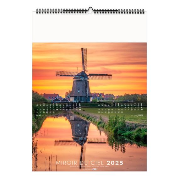 Calendrier personnalisable fabriqué en France 6 ou 7 feuillets L'eau vue du ciel grand format