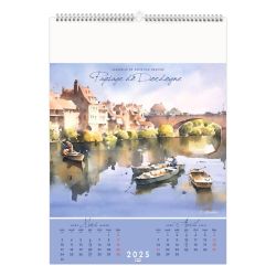 Calendrier publicitaire fabriqué en France 6 et 7 feuillets Villages Perchés grand format