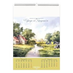 Calendrier publicitaire fabriqué en France 6 et 7 feuillets Villages Perchés grand format