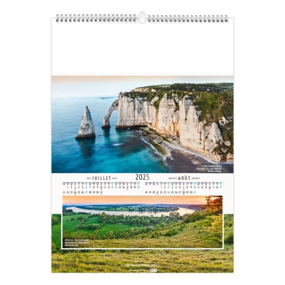 Calendrier personnalisable 6 et 7 feuillets Paysages de France grand format