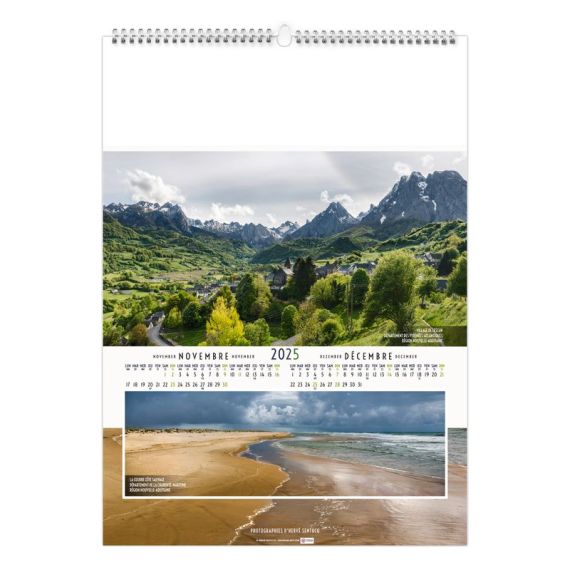 Calendrier personnalisable 6 et 7 feuillets Paysages de France grand format