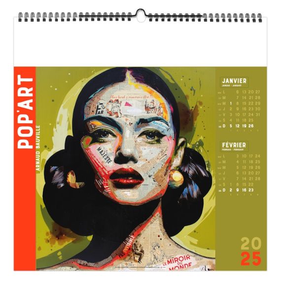 Calendrier personnalisable fabriqué en France 7 feuillets Pop Art grand format