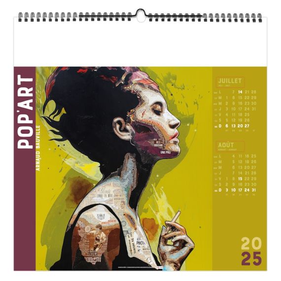 Calendrier personnalisable fabriqué en France 7 feuillets Pop Art grand format