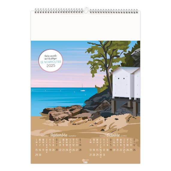 Calendrier personnalisable fabriqué en France 6 et 7 feuillets Côté Mer grand format