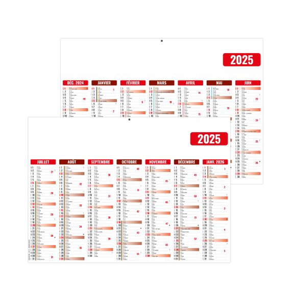 Calendrier économique publicitaire fabriqué en France bancaire Souple