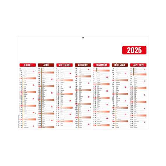 Calendrier économique publicitaire fabriqué en France bancaire Souple