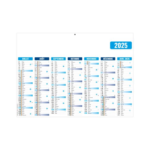 Calendrier économique publicitaire fabriqué en France bancaire Souple