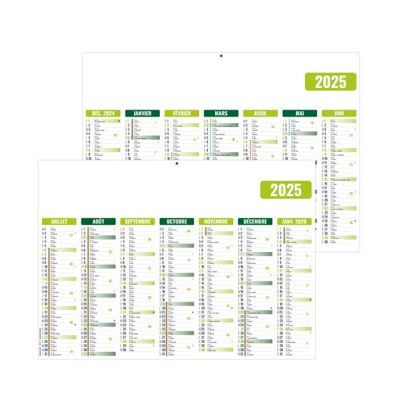 Calendrier économique publicitaire fabriqué en France bancaire Rigide