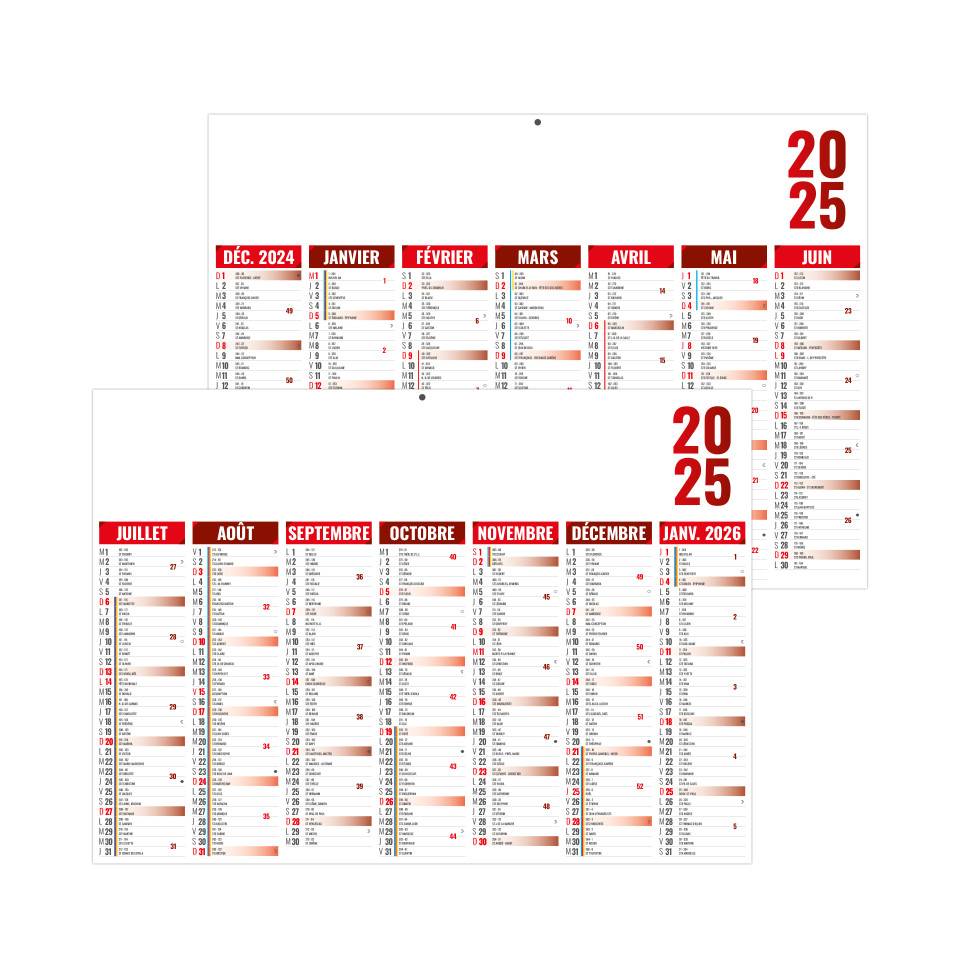 Calendriers bancaires personnalisables fabriqués en France Florentin Rigide