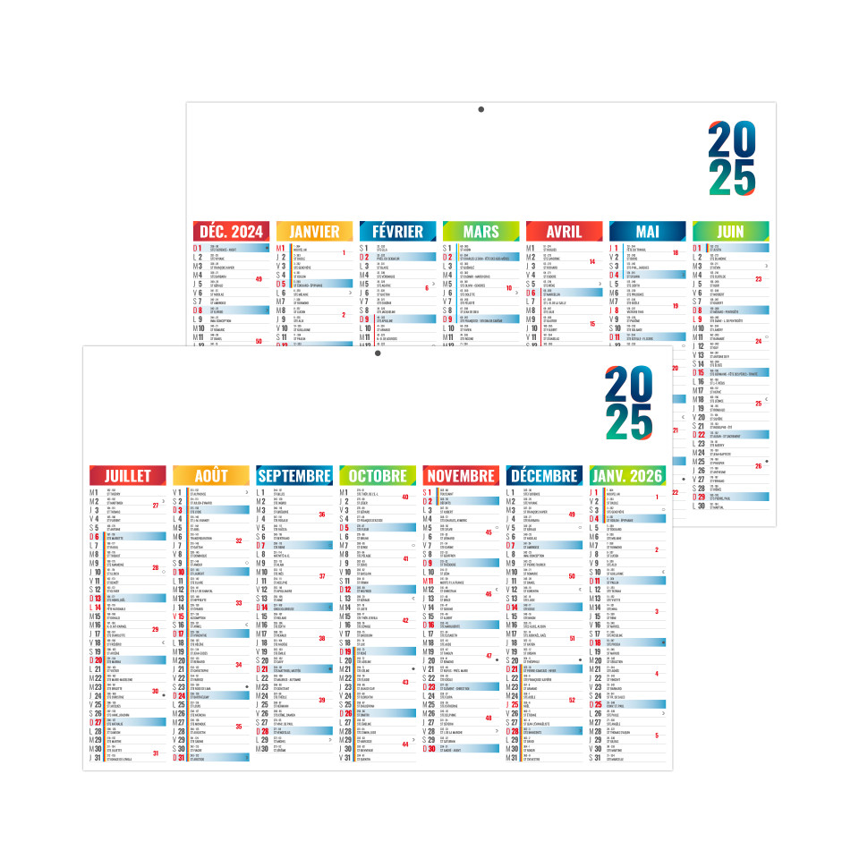 Calendriers bancaires personnalisables Arlequin Rigide