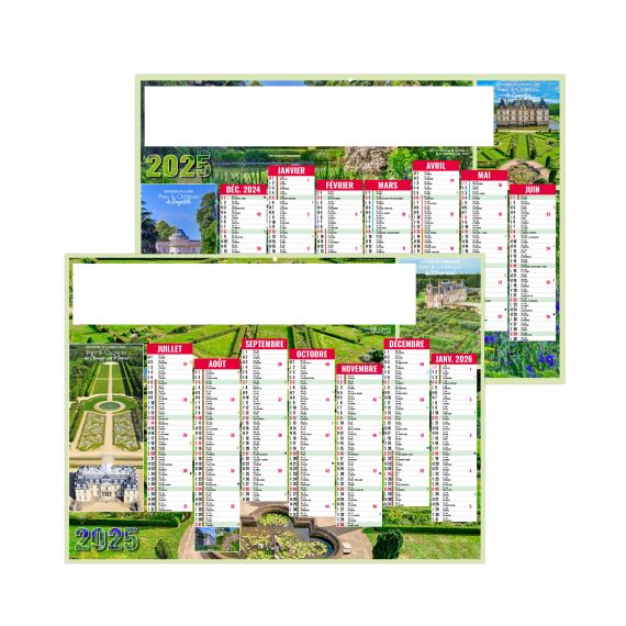 Calendriers publicitaires bancaires Jardins Souples