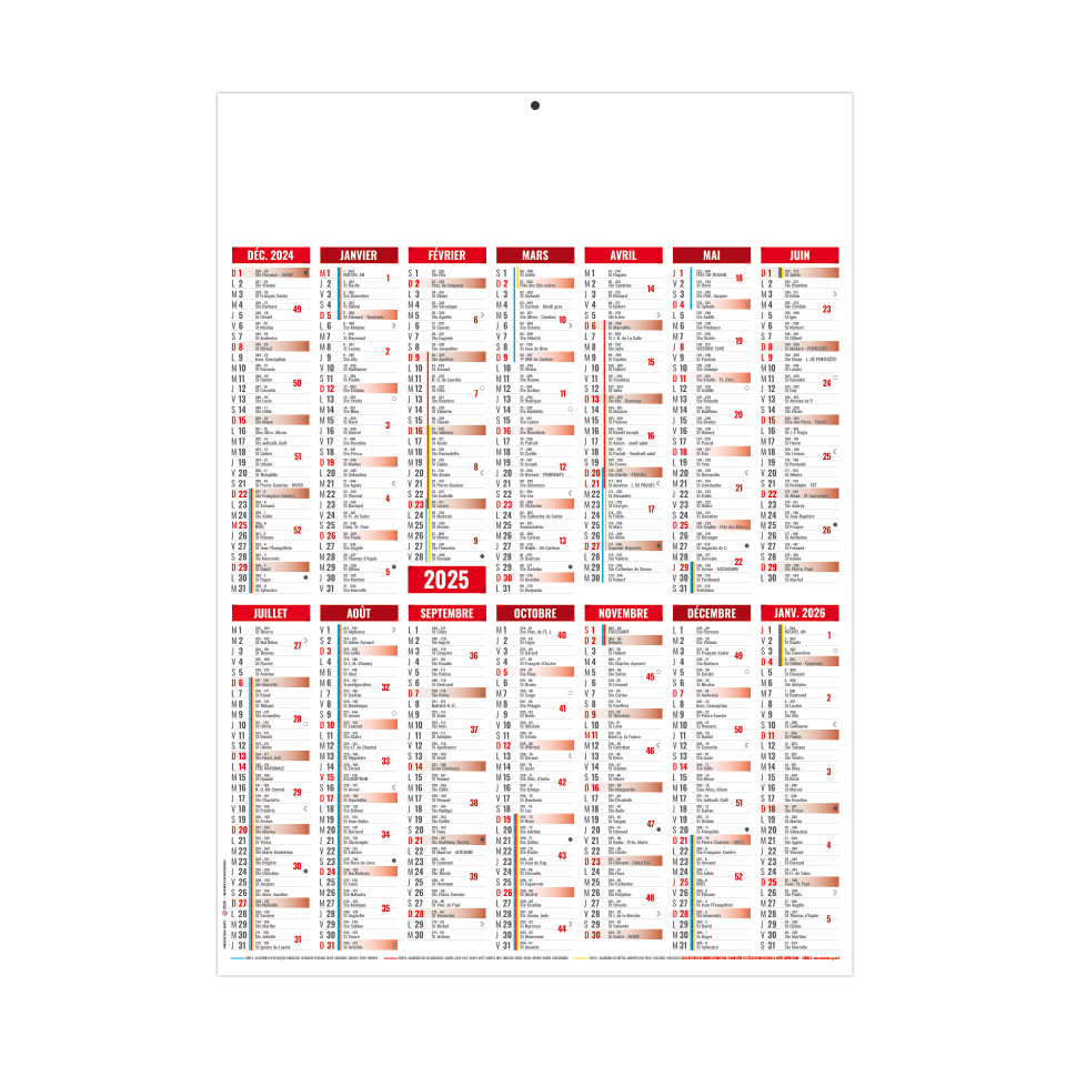 Calendriers bancaires personnalisables fabriqués en France Marianne Rigides