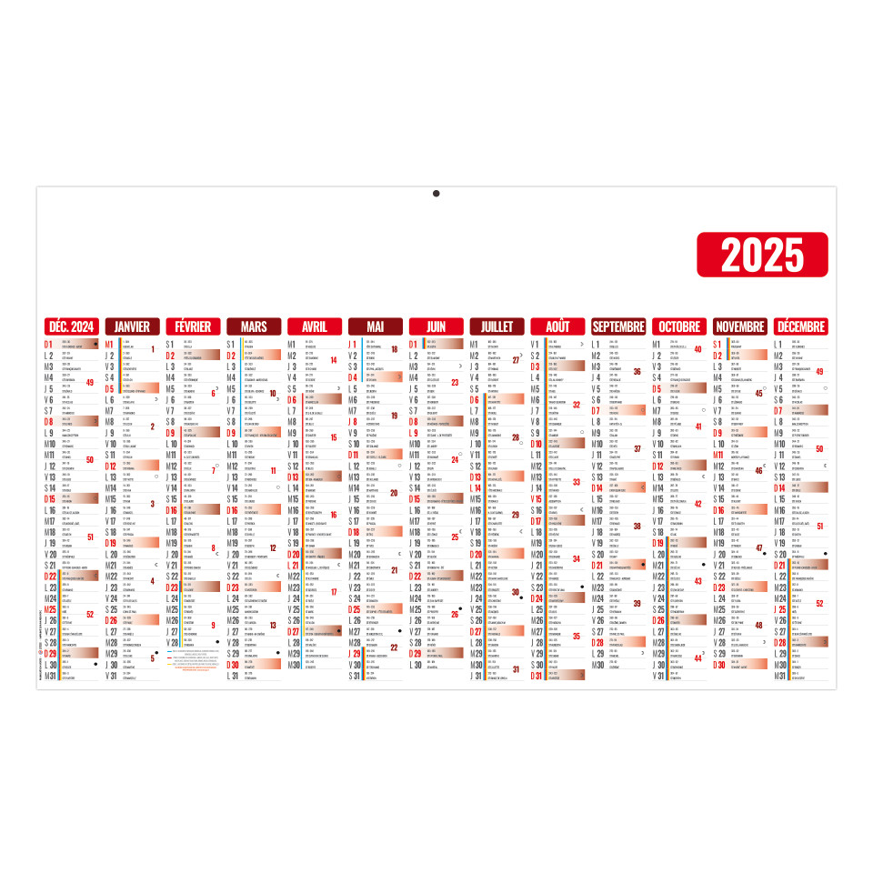 Calendrier économique publicitaire fabriqué en France bancaire Ecomax Souple