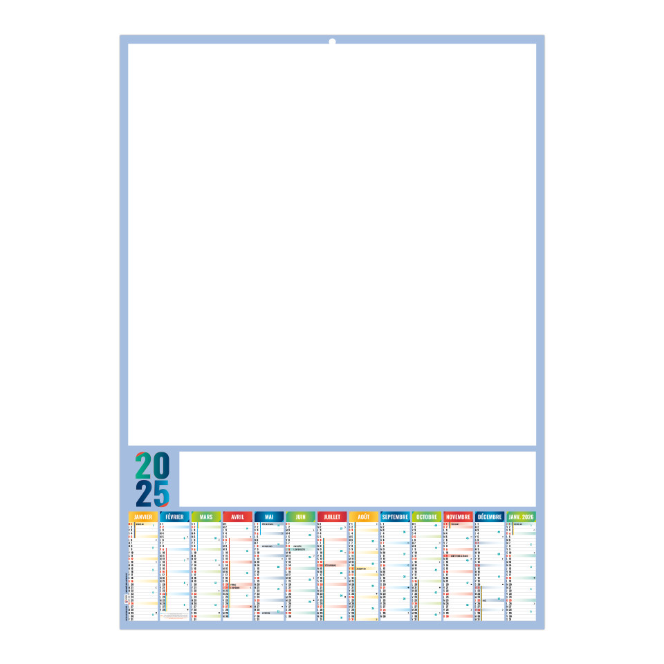 Calendrier publicitaire fabriqué en France bancaire planning effaçable Ardoise