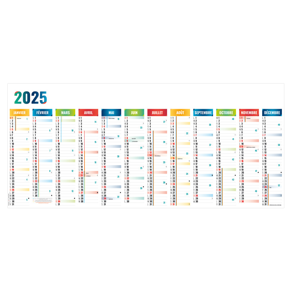 Calendriers Planning Géant personnalisables fabriqués en France