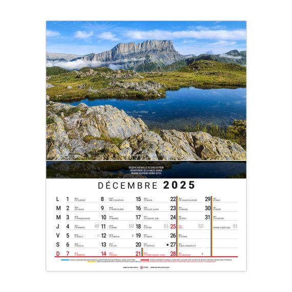 Calendrier personnalisé fabriqué en France 12 feuillets Céline