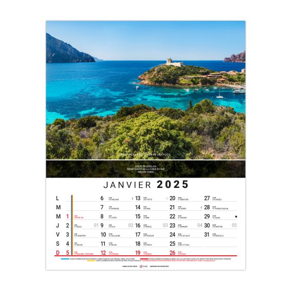 Calendrier personnalisé fabriqué en France 12 feuillets Céline