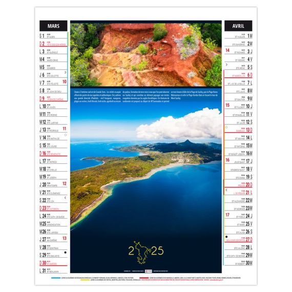 Calendrier personnalisable fabriqué en France 6 feuillets Léa