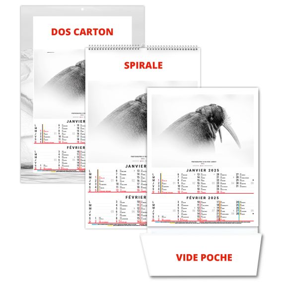 Calendrier personnalisable fabriqué en France 6 feuillets Anna