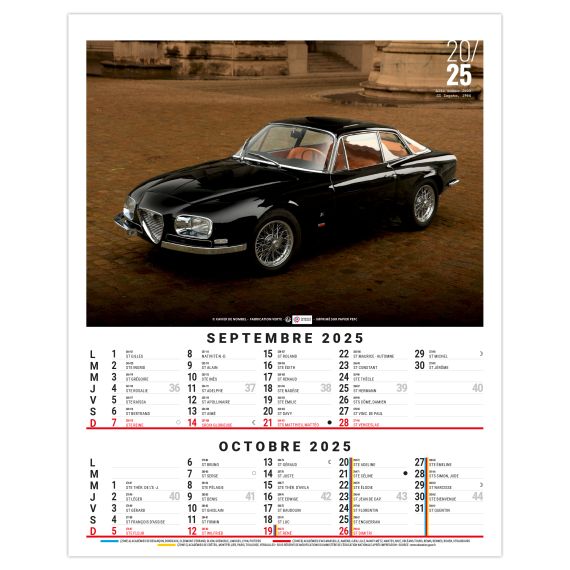 Calendrier personnalisable fabriqué en France 6 feuillets Gilles