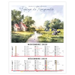 Calendrier personnalisable fabriqué en France 6 feuillets Zoé