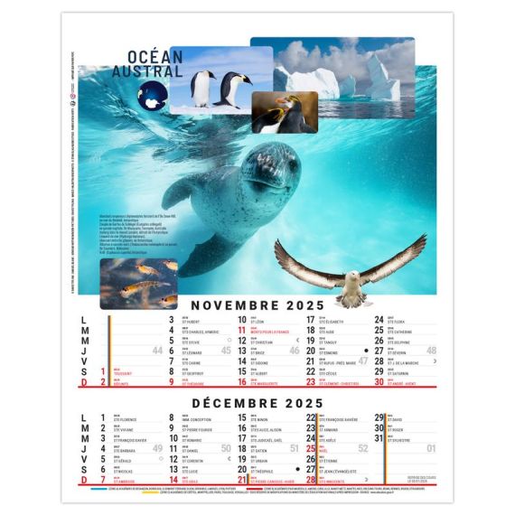 Calendrier personnalisable fabriqué en France 6 feuillets Théo