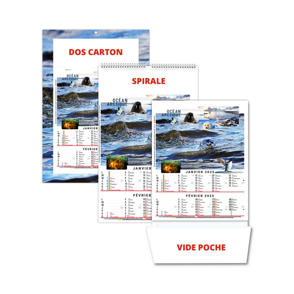 Calendrier personnalisable fabriqué en France 6 feuillets Théo