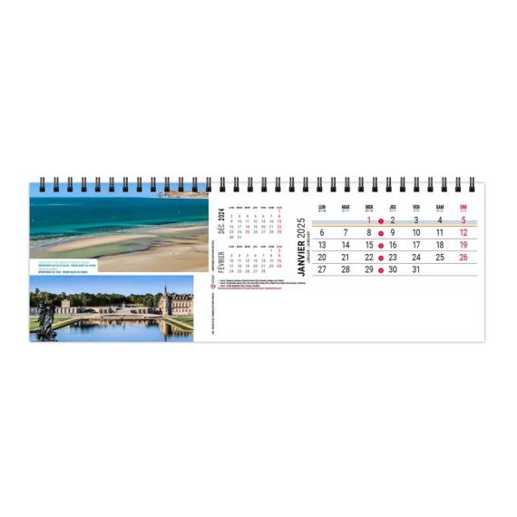 Calendrier publicitaire de bureau France Panoramique 13 feuillets Maxi